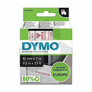 Dymo 45015 tape rood op wit 12 mm (origineel)