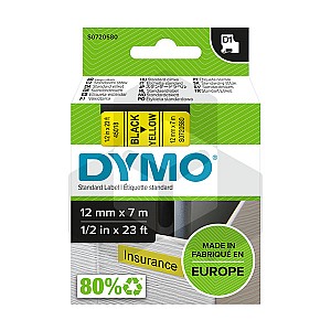 Dymo 45018 tape zwart op geel 12 mm (origineel)