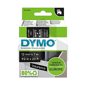 Dymo 45021 tape wit op zwart 12 mm (origineel)