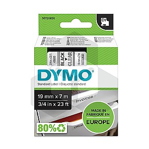 Dymo 45800 tape zwart op transparant 19 mm (origineel)