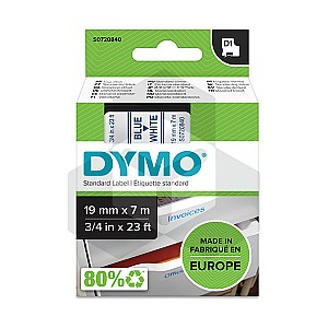 Dymo 45804 tape blauw op wit 19 mm (origineel)
