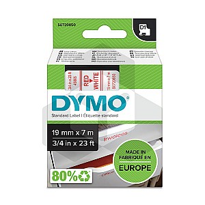Dymo 45805 tape rood op wit 19 mm (origineel)