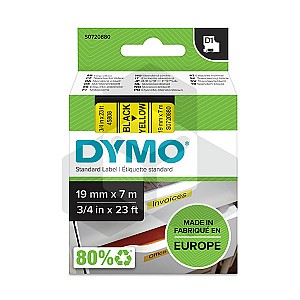 Dymo 45808 tape zwart op geel 19 mm (origineel)