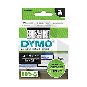 Dymo 53710 tape zwart op transparant 24 mm (origineel)