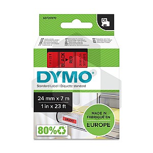 Dymo 53717 tape zwart op rood 24 mm (origineel)