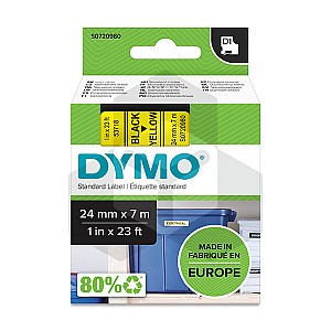 Dymo 53718 tape zwart op geel 24 mm (origineel)