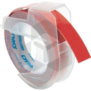 Dymo S0898150 reliëftape wit op rood (origineel)