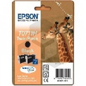 Epson T0711H inktcartridge zwart hoge capaciteit dubbelpak (origineel)