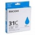 Ricoh GC-31C gelcartridge cyaan (origineel)