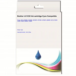 Huismerk Brother LC-123C inktcartridge cyaan
