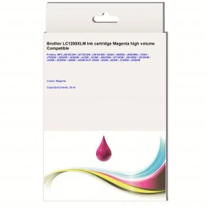 Huismerk Brother LC-1280XLM inktcartridge magenta hoog volume Huismerk Brother LC-1280XLM inktcartridge magenta hoog volume