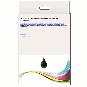 Huismerk Canon CLI-521BK inktcartridge zwart met chip Huismerk Canon CLI-521BK inktcartridge zwart met chip