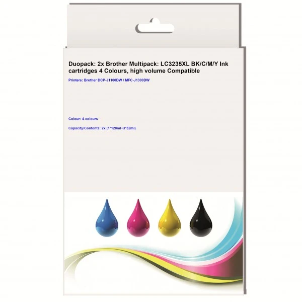Huismerk Brother LC-3235XL BK/C/M/Y 4 kleuren, hoog volume Multipack inktcartridges Huismerk Brother LC-3235XL BK/C/M/Y 4 kleuren, hoog volume Multipack inktcartridges