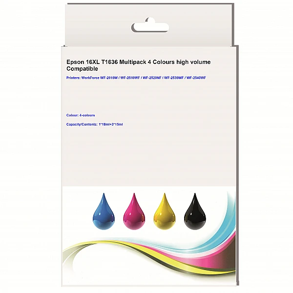 Huismerk Epson 16XL (T1636) 4 kleuren hoog volume Multipack inktcartridges Huismerk Epson 16XL (T1636) 4 kleuren hoog volume Multipack inktcartridges