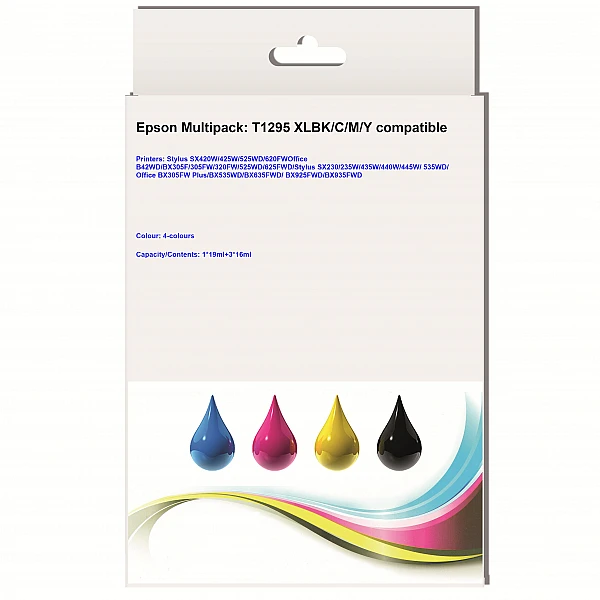 Huismerk Epson T1295 Multipack: T1295 XLBK/C/M/Y Huismerk Epson T1295 Multipack: T1295 XLBK/C/M/Y