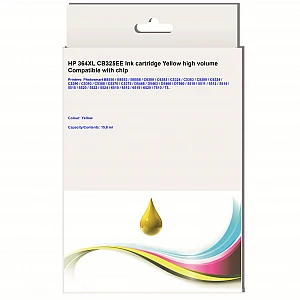 Huismerk HP 364XL (CB325EE) inktcartridge geel hoog volume met chip