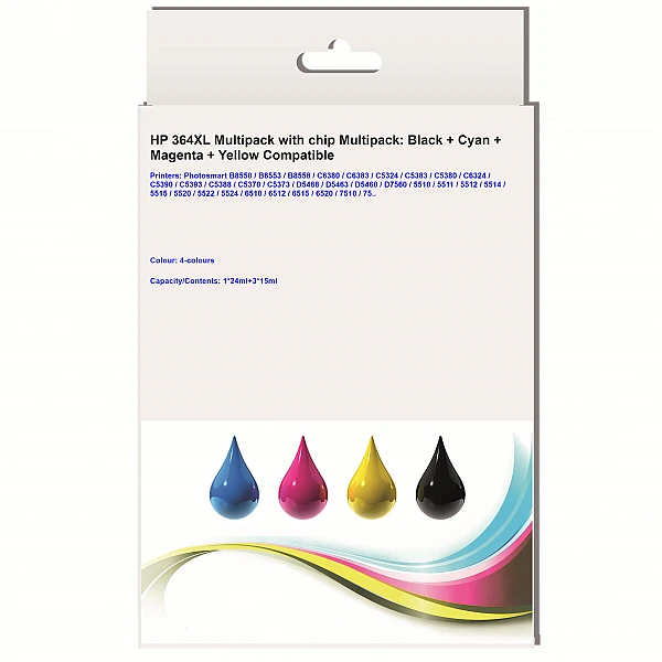 Huismerk HP 364XL met chip Multipack: zwart / cyaan / magenta / geel inktcartridges Huismerk HP 364XL met chip Multipack: zwart / cyaan / magenta / geel inktcartridges