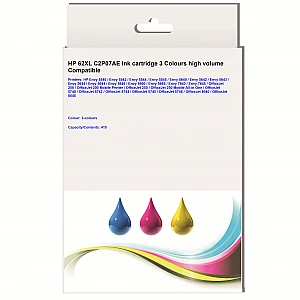 Huismerk HP 62XL (C2P07AE) inktcartridge 3 kleuren hoog volume
