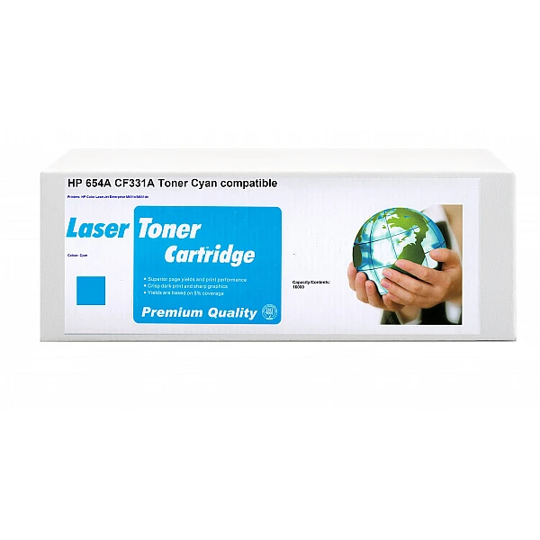Huismerk HP 654A (CF331A) toner cyaan 