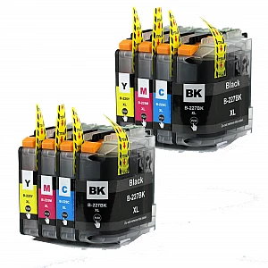 Huismerk 2x Brother LC-227 BK XL/LC-225 BK/C/M/Y 4 kleuren Multipack inktcartridges Huismerk 2x Brother LC-227 BK XL/LC-225 BK/C/M/Y 4 kleuren Multipack inktcartridges