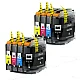 Huismerk 2x Brother LC-227 BK XL/LC-225 BK/C/M/Y 4 kleuren Multipack inktcartridges Huismerk 2x Brother LC-227 BK XL/LC-225 BK/C/M/Y 4 kleuren Multipack inktcartridges