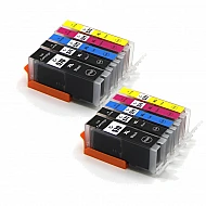 Huismerk 2x Canon PGI-570 XLBK/ CLI-571 XLBK/C/M/Y 5 kleuren Multipack inktcartridges Huismerk 2x Canon PGI-570 XLBK/ CLI-571 XLBK/C/M/Y 5 kleuren Multipack inktcartridges