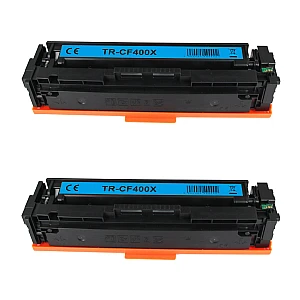 Huismerk 2x HP 201X (CF400X) hoog volume toner zwart