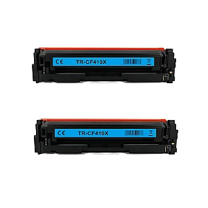 Huismerk 2x HP 410A (CF410X) toner zwart hoog volume