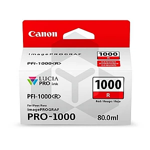 Canon PFI-1000R inktcartridge rood (origineel) Canon PFI-1000R inktcartridge rood (origineel)