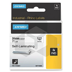 Dymo 1734821 IND Rhino zelflaminerend zwart op wit 24 mm (origineel) Dymo 1734821 IND Rhino zelflaminerend zwart op wit 24 mm (origineel)