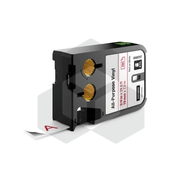 Dymo 1868757 XTL tape vinyl rood op wit 19 mm (origineel) Dymo 1868757 XTL tape vinyl rood op wit 19 mm (origineel)