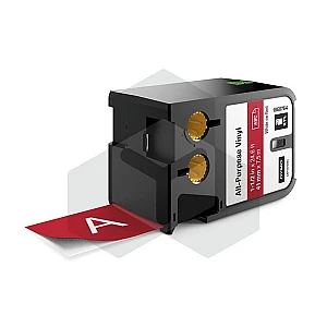 Dymo 1868764 XTL tape vinyl wit op rood 41 mm (origineel) Dymo 1868764 XTL tape vinyl wit op rood 41 mm (origineel)