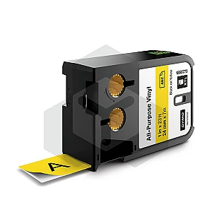 Dymo 1868773 XTL tape vinyl zwart op geel 24 mm (origineel) Dymo 1868773 XTL tape vinyl zwart op geel 24 mm (origineel)