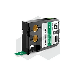 Dymo 1868781 XTL tape vinyl wit op groen 12 mm (origineel) Dymo 1868781 XTL tape vinyl wit op groen 12 mm (origineel)