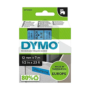 Dymo 45016 tape zwart op blauw 12 mm (origineel) Dymo 45016 tape zwart op blauw 12 mm (origineel)