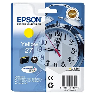 Epson 27 (T2704) inktcartridge geel (origineel) Epson 27 (T2704) inktcartridge geel (origineel)