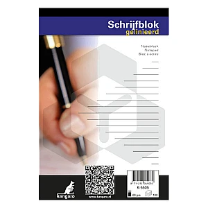Kangaro schrijfblok A5 lijn 60 grams 100 vel (origineel)