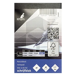 Kangaro schrijfblok A7 lijn 60 grams 100 vel Kangaro schrijfblok A7 lijn 60 grams 100 vel