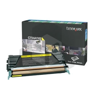 Lexmark C734A1YG toner geel (origineel) Lexmark C734A1YG toner geel (origineel)