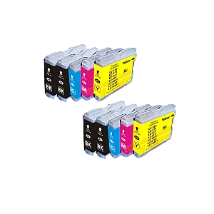 Huismerk Brother LC-1000 10-pack: 4x LC-1000BK + 2x LC-1000C + 2x LC-1000M + 2x LC-1000Y Huismerk Brother LC-1000 10-pack: 4x LC-1000BK + 2x LC-1000C + 2x LC-1000M + 2x LC-1000Y