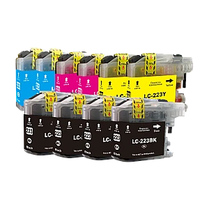 Huismerk Brother LC-223 10-pack: 4x LC-223BK + 2x 223C + 2x 223M + 2x 223Y Huismerk Brother LC-223 10-pack: 4x LC-223BK + 2x 223C + 2x 223M + 2x 223Y
