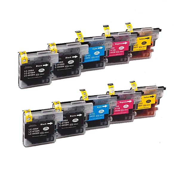 Huismerk Brother LC-985 10-pack: 4x LC-985BK + 2x LC-985C + 2x LC-985M + 2x LC-985Y Huismerk Brother LC-985 10-pack: 4x LC-985BK + 2x LC-985C + 2x LC-985M + 2x LC-985Y