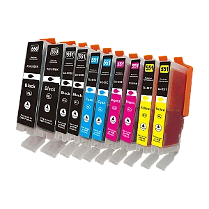 Huismerk Canon PGI-550/CLI-551 10-pack: 2x PGI-550 BK + 2x CLI-551BK + 2x CLI-551C + 2x CLI-551M + 2x CLI-551Y Huismerk Canon PGI-550/CLI-551 10-pack: 2x PGI-550 BK + 2x CLI-551BK + 2x CLI-551C + 2x CLI-551M + 2x CLI-551Y